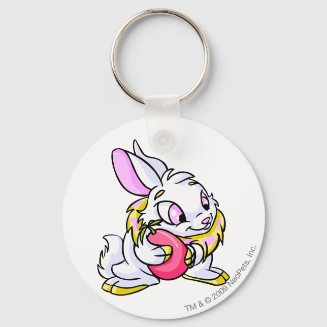 Yellow Cybunny hugging Negg Key Ring (Front)