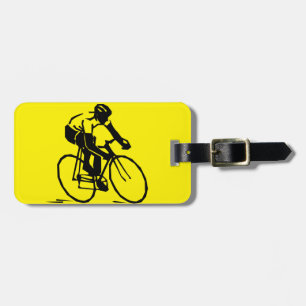 Yellow Cycling Luggage Tag