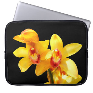 Yellow Cymbidium Orchid Laptop Case