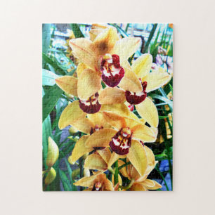 Yellow Cymbidium Orchids Jigsaw Puzzle