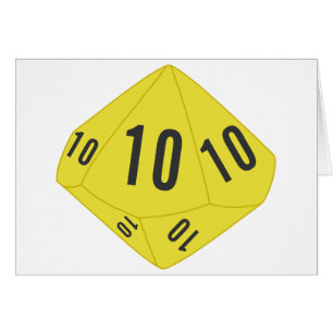 Yellow D10 Table Number Card