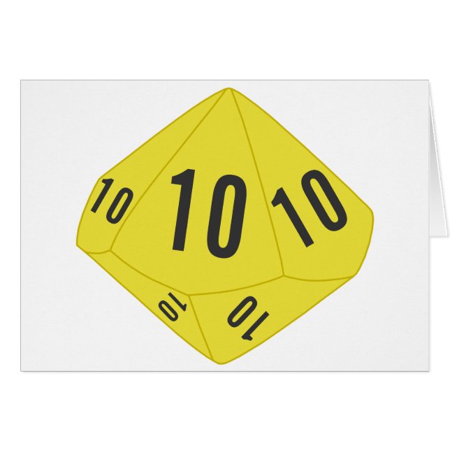 Yellow D10 Table Number Card (Front Horizontal)