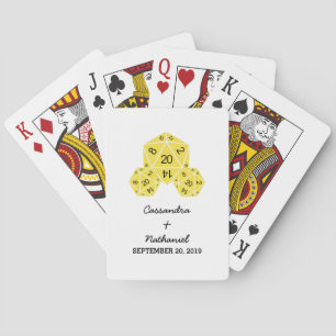Yellow D20 Dice Wedding Playing Cards