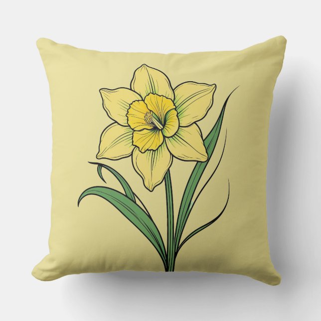 Yellow Daffodil  Cushion (Front)
