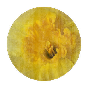 yellow daffodil cutting board