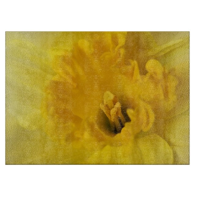 yellow daffodil cutting board (Front)