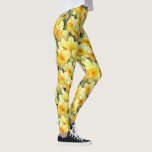 Yellow Daffodil Floral Leggings<br><div class="desc">These chic floral leggings feature a yellow daffodil pattern. Wear them in style! Designed by world renowned artist ©Tim Coffey.</div>
