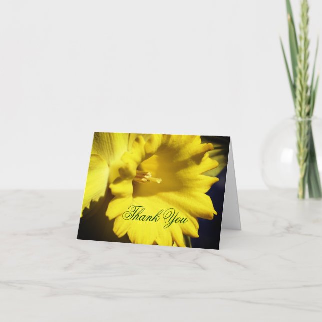 Yellow Daffodil Flower Customisable Thank You  (Front)