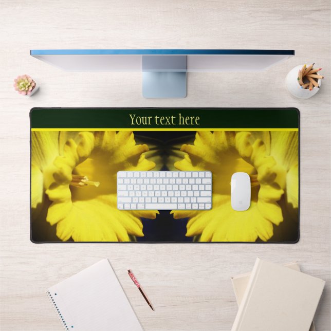 Yellow Daffodil Flower Petals Personalised Desk Mat (Office 1)