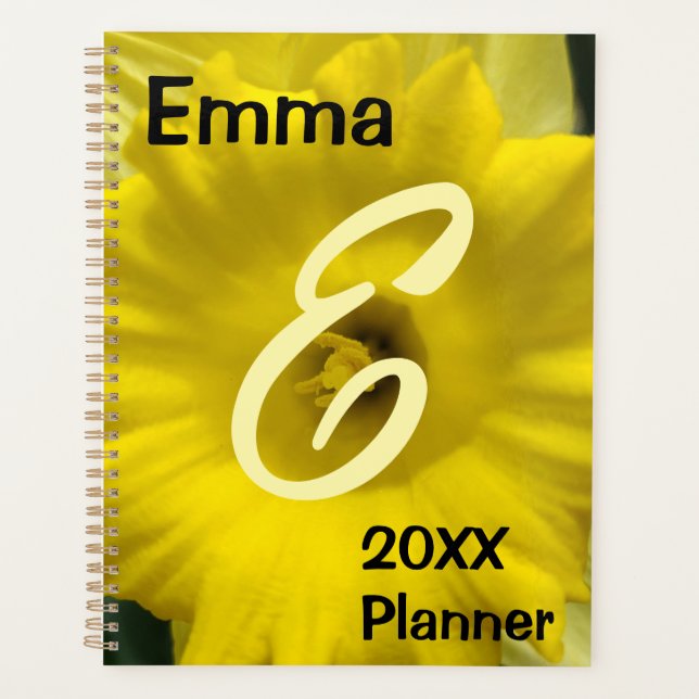 Yellow Daffodil Flower Planner (Front)