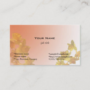 yellow daffodil flowers in light yellow background business card