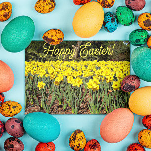 Yellow Daffodil Garden Floral Easter Holiday Card