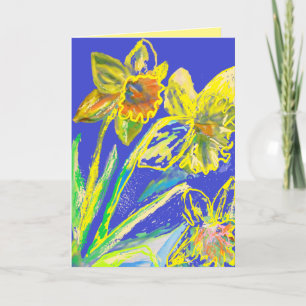 Yellow Daffodil Painting flowers floral Card