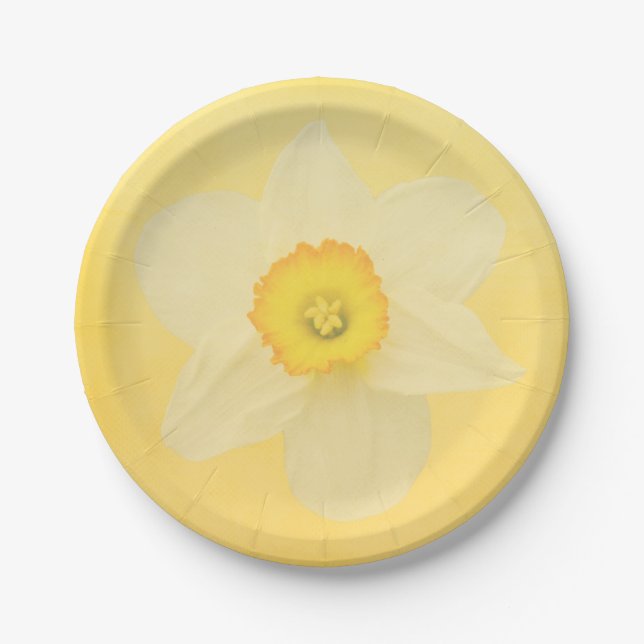 Yellow Daffodil Paper Plate (Front)
