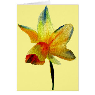 Yellow Daffodil watercolour art Spring Flower