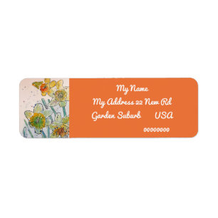 Yellow Daffodil Watercolour Return Address Labels