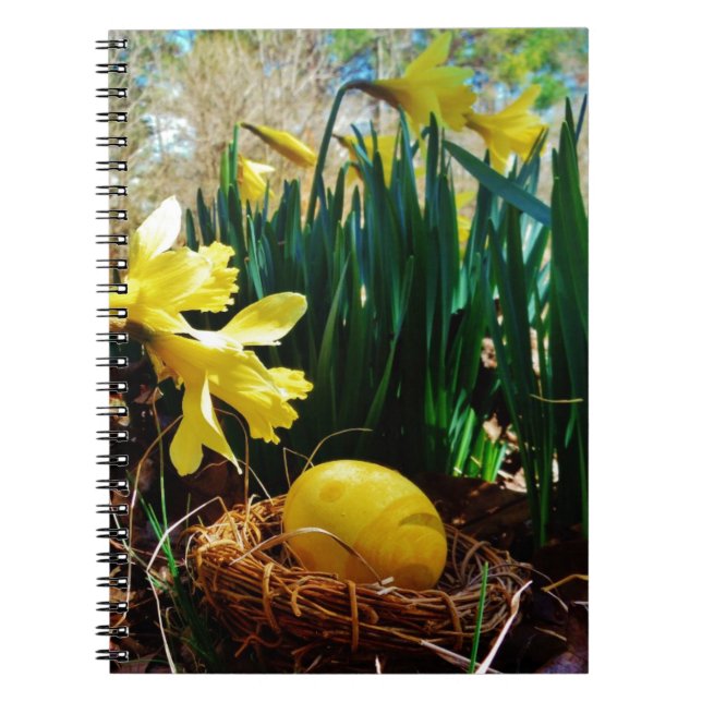 Yellow Daffodils and a Yellow Easter egg Notebook (Front)