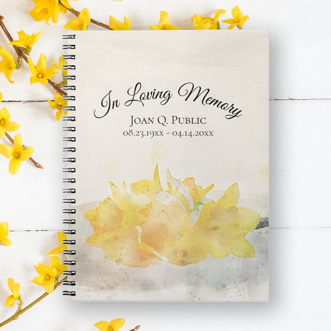 Yellow Daffodils Celebration of Life Funeral Notebook (Creator Uploaded)