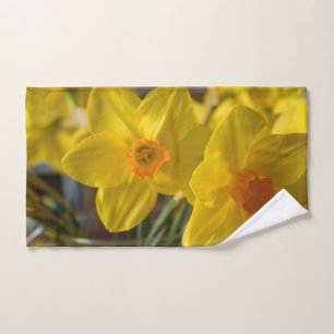 Yellow daffodils hand towel
