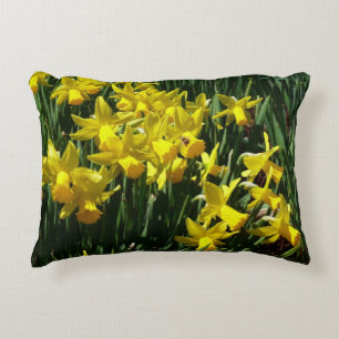 Yellow Daffodils I Cheery Spring Flowers Decorative Cushion