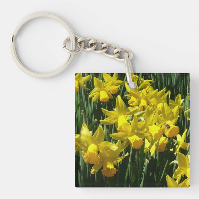 Yellow Daffodils I Cheery Spring Flowers Key Ring (Front)