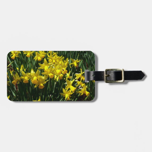 Yellow Daffodils I Cheery Spring Flowers Luggage Tag (Front Horizontal)
