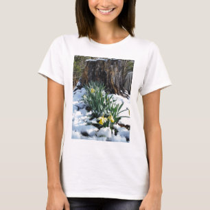 Yellow Daffodils in the snow T-Shirt
