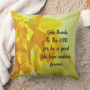 Yellow Daffodils Scripture  Cushion