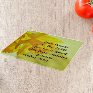 Yellow Daffodils Scripture Cutting Board