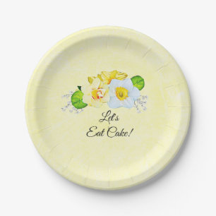 Yellow Daffodils Spring Wedding Personalised Paper Plate