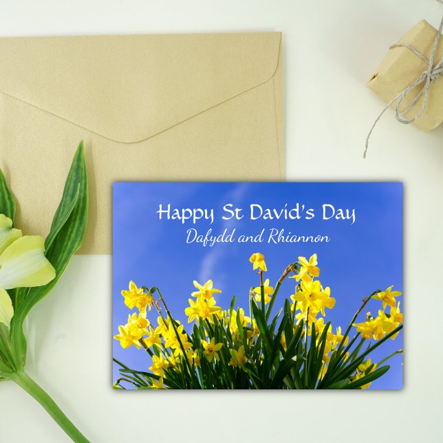 Yellow Daffodils St David's Day Personalised  Card (Creator Uploaded)