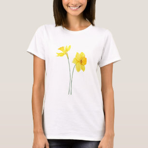 yellow daffodils watercolor painting T-Shirt