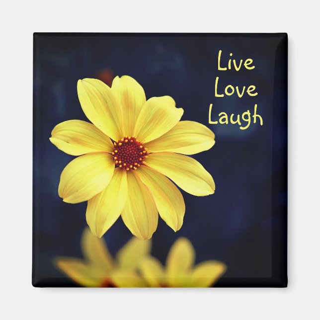 Yellow Dahlia Elegant Flower Inspirational Quote Magnet (Front)