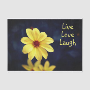 Yellow Dahlia Elegant Flower Inspirational Quote Tissue Paper
