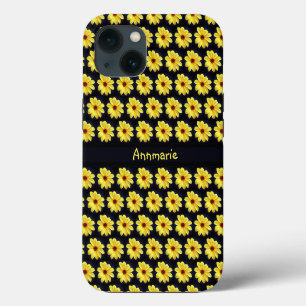 Yellow Dahlia Elegant Flower Monogram iPhone 13 Case