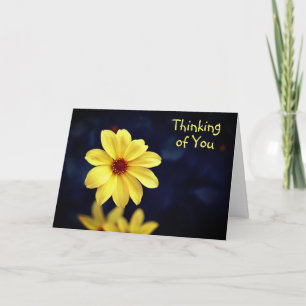 Yellow Dahlia Elegant Flower Thinking of You Card