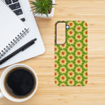 Yellow Dahlia Floral Pattern on Green Samsung Galaxy Case<br><div class="desc">Protect your Samsung Galaxy S22 phone with this trendy phone case that features the photo image of a little, yellow Dahlia flower on a lime green background and printed in a repeating pattern. A fun, floral design! Select your phone style. NOTE: You may need to edit and adjust image as...</div>