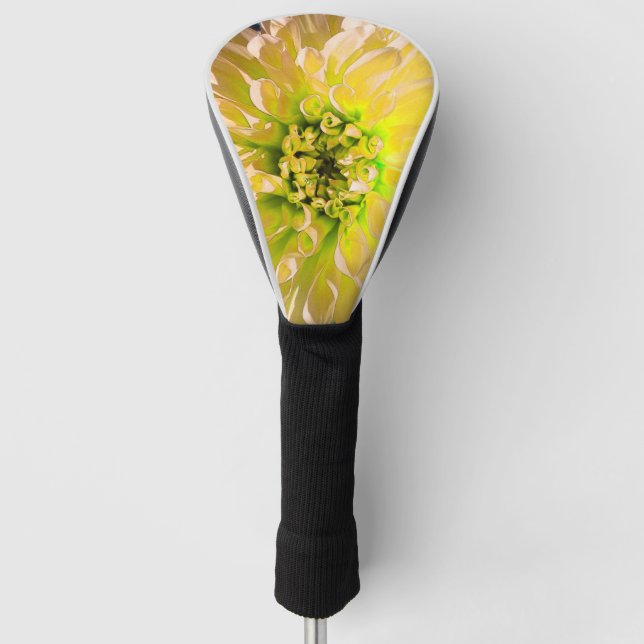 Yellow Dahlia Flower Golf Head Cover (Front)