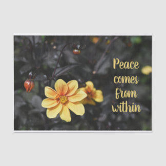 Yellow Dahlia Flowers Wisley Gardens Motivational  Tissue Paper