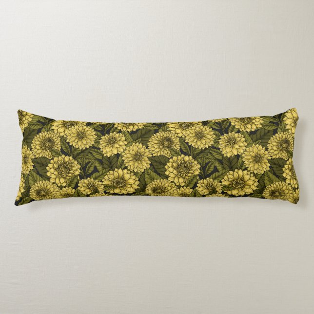 Yellow Dahlia garden Body Cushion (Front)