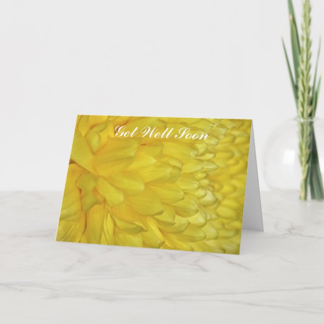 Yellow Dahlia get well soon Card (Front)