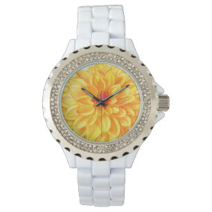 Yellow Dahlia watercolor Watch