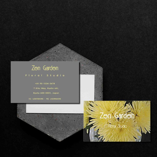 yellow dahlias business card (Creator Uploaded)