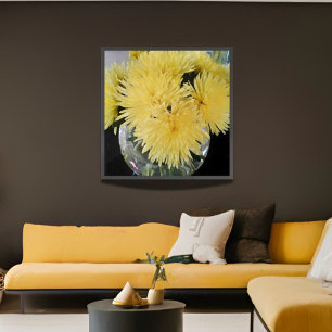 yellow dahlias -painting  poster