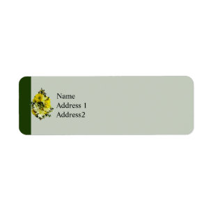 Yellow Daisies and White Mums Save the Date Set Return Address Label