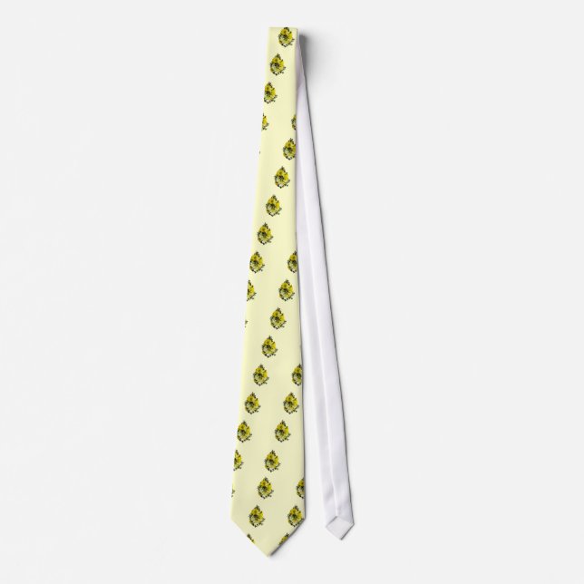 Yellow Daisies and White Mums Tie (Front)