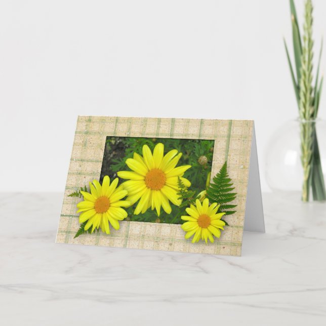 Yellow Daisies Birthday Card (Large Print) (Front)