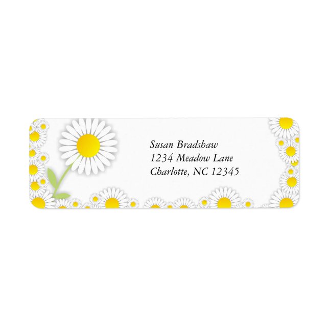 Yellow Daisies Daisy Trim Address Labels (Front)