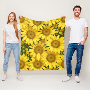 Yellow Daisies Fleece Blanket