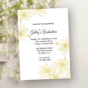 Yellow Daisies Graduation Party Invitations